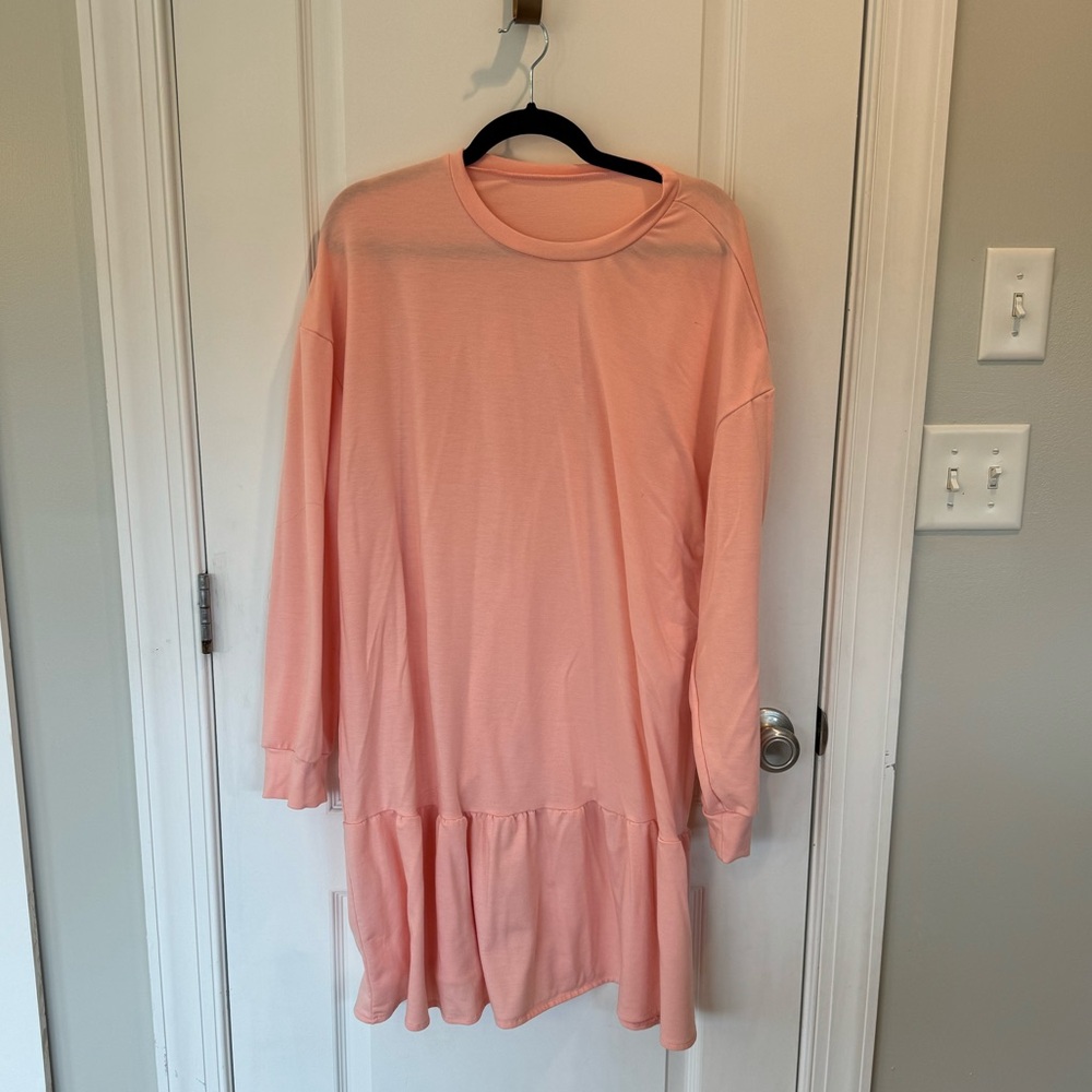 Peach Long Sleeve Dress
